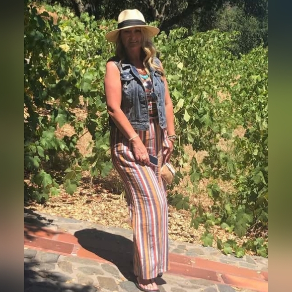 Altar'd State Vibrant Striped Jumpsuit - Picture 4 of 4